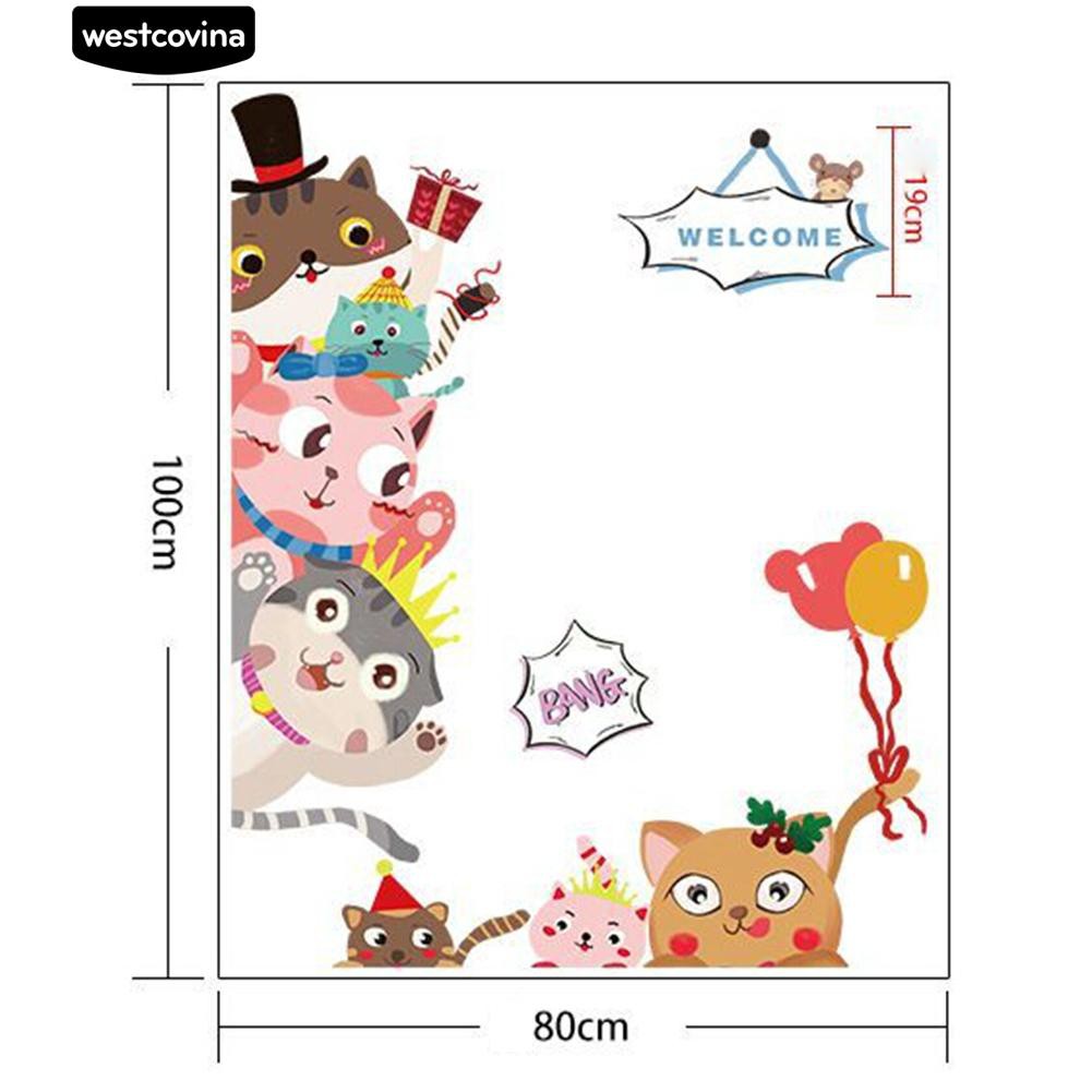 Sticker dán tường hình mèo cưng dễ thương
