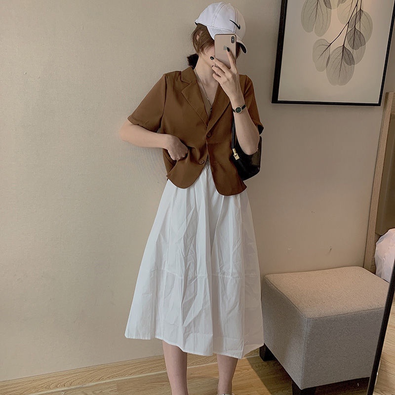 Áo Khoác Ngắn Tay Màu Trơn Thời Trang Mùa Hè Mới Cho Nữ