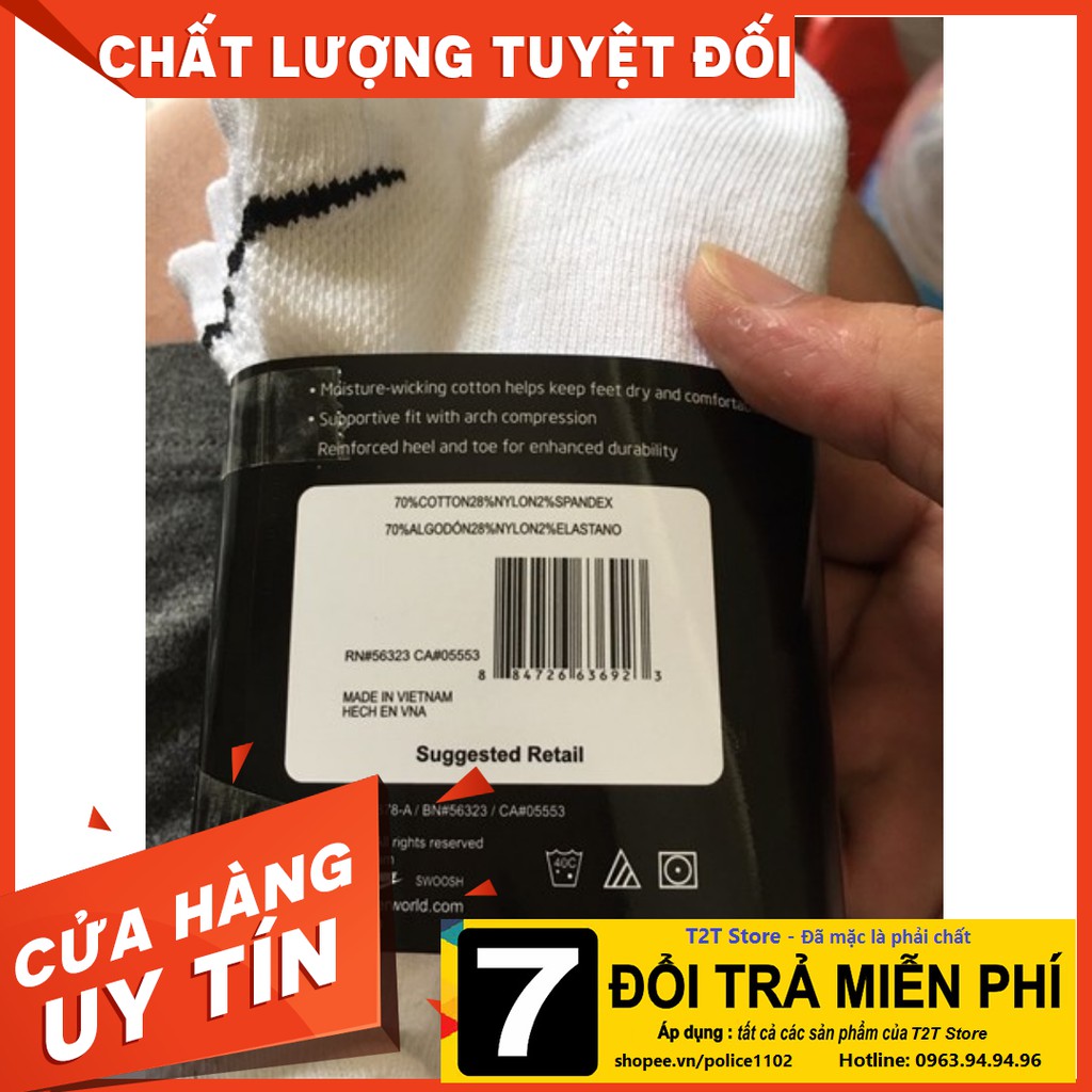 Tất Nike cổ ngắn Drifit Pack 3