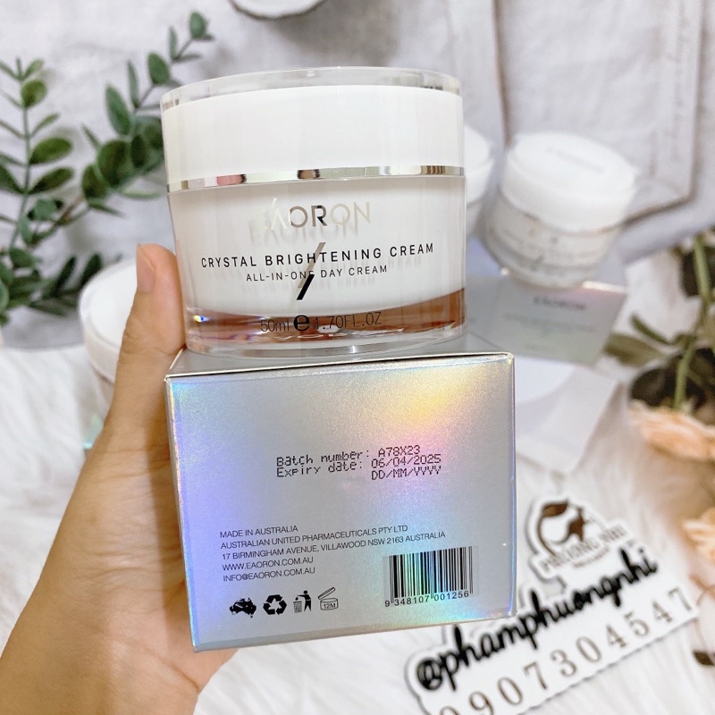 KEM EAORON CRYSTAL WHITE MOISTURISER SPF15 MẪU MỚI DATE 2024