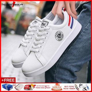 Giày sneaker thể thao nam trắng gót đỏ TDM7635