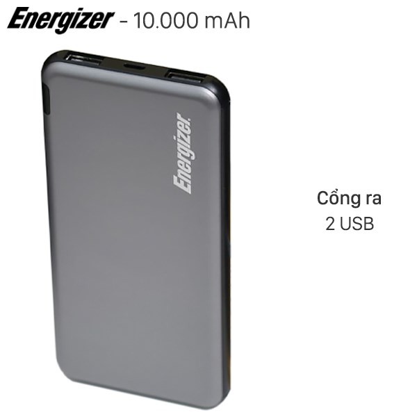 Pin sạc dự phòng Polymer 10.000 mAh Energizer UE10046 Xám