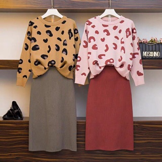 Set bộ len báo + chân váy len