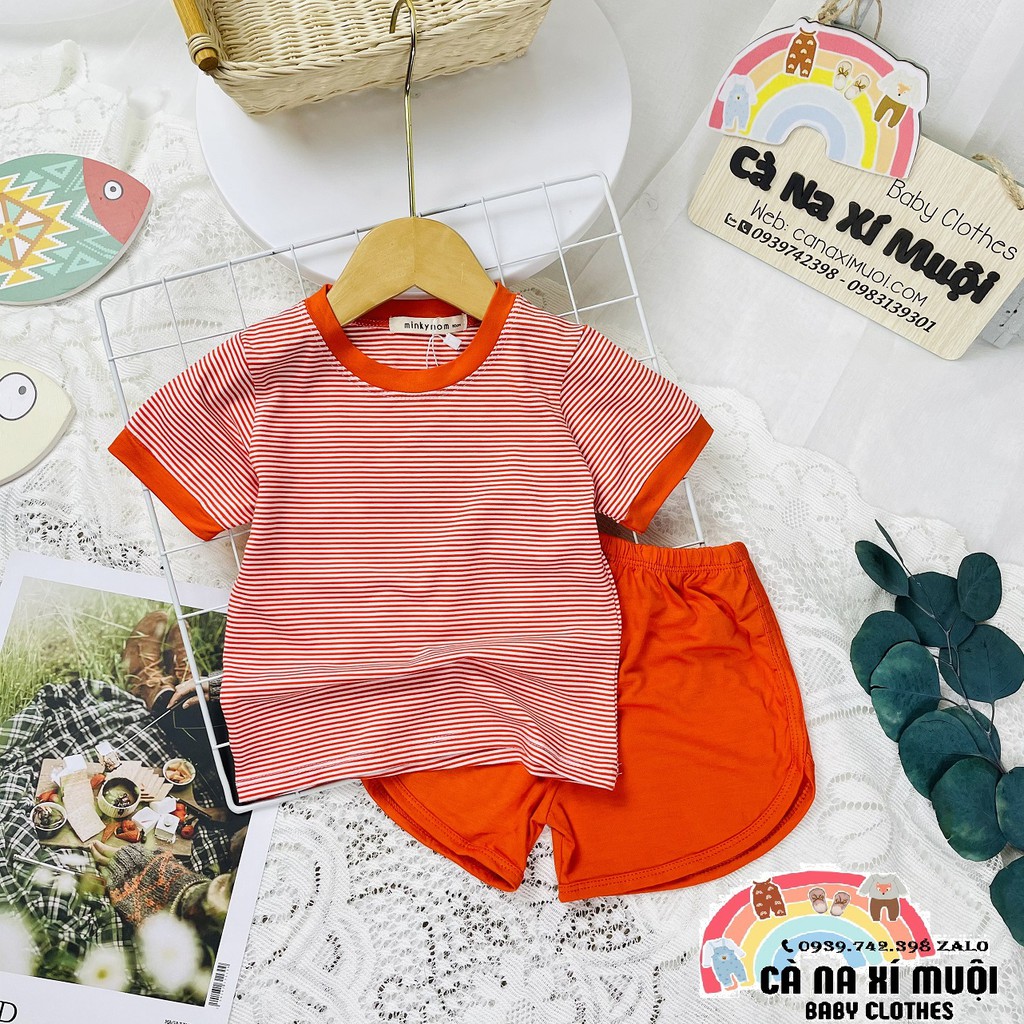 FULLSIZE(7-26kg)Bộ Minky Mom Sọc Cotton LạnhFREE SHIP Hàng Chuẩn Họa Tiết Dể Thương Cho Bé Gái Bé Trai