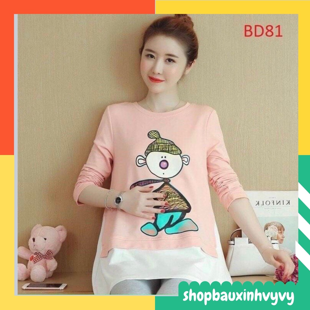 Áo bầu Cotton phong cách Hàn Quốc hình Mũ, thoáng mát, chất đẹp