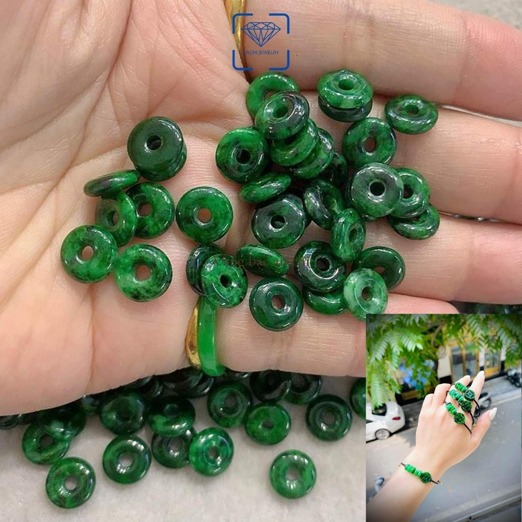 Đồng điếu đá sơn thủy làm vòng tay phong thuỷ mệnh mộc / hỏa