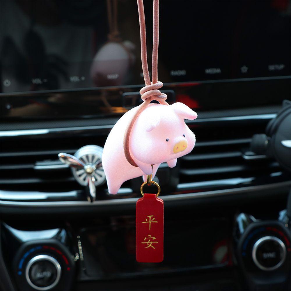 Phụ Kiện Treo Trang Trí Gương Chiếu Hậu Xe Hơi Hình Chú Heo May Mắn