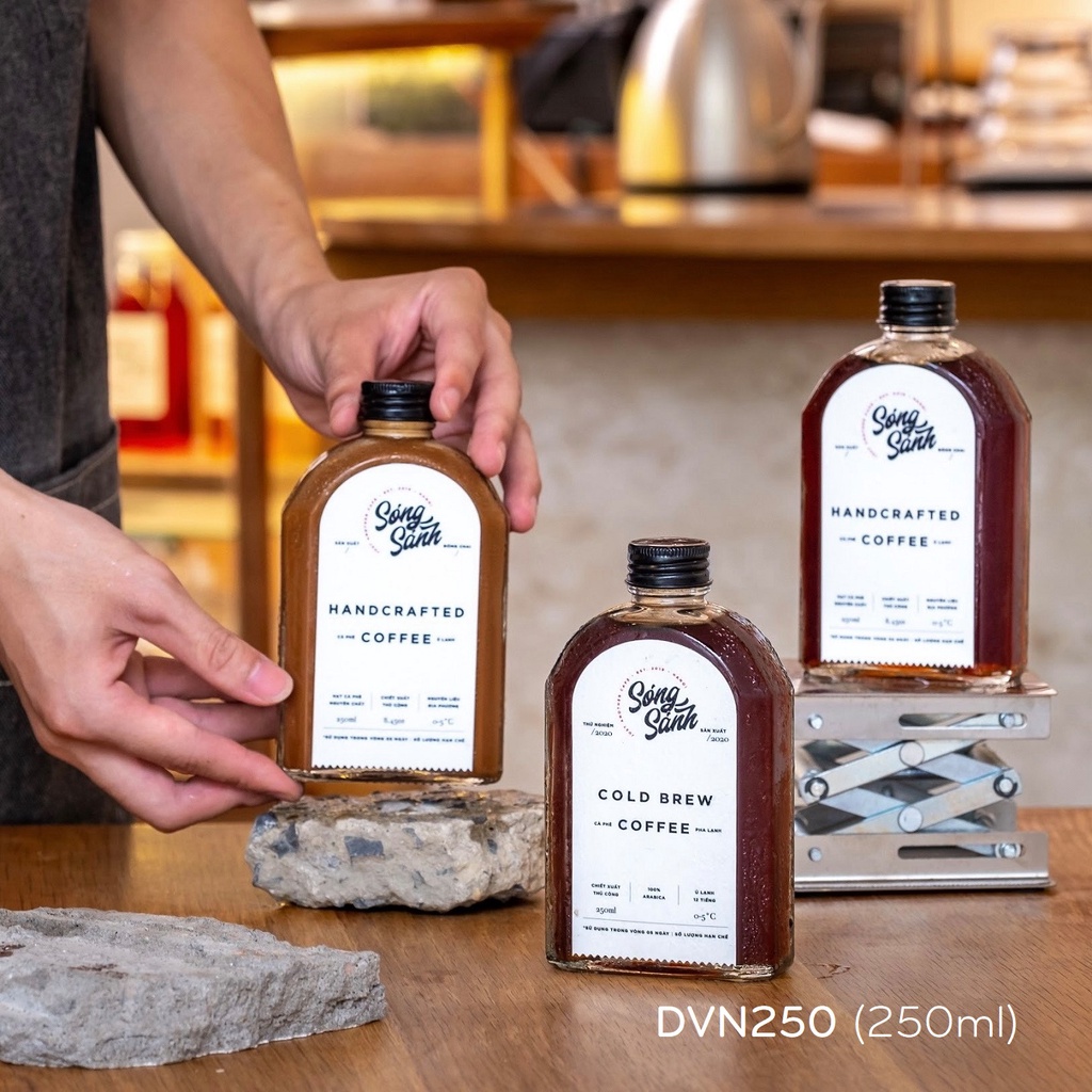 Combo 4c - thủy tinh dẹp 250ml DVN250ML