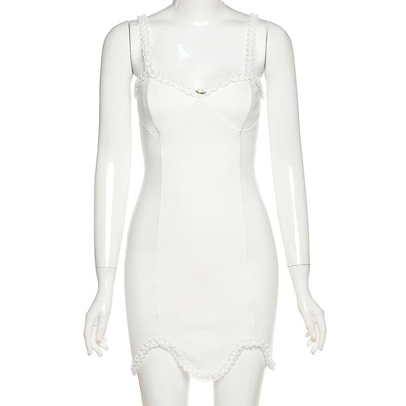 Đầm Cotton Ôm Dáng Phối Ren Phong Cách Hàn Quốc Thời Trang Mùa Hè Quyến Rũ Cho Nữ | BigBuy360 - bigbuy360.vn