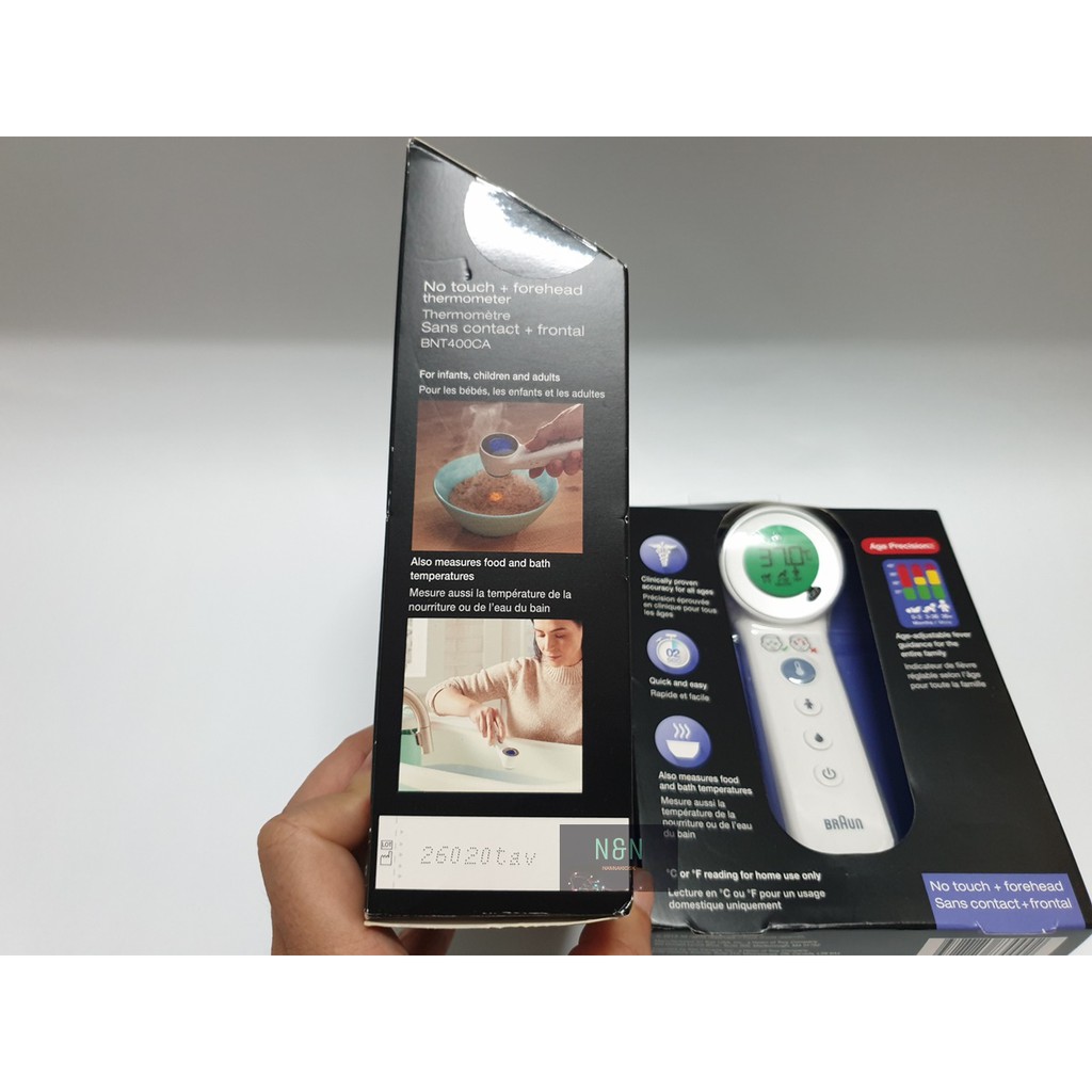 Nhiệt kế đo trán chạm hoặc không chạm Braun hồng ngoại - BNT400CA Thermometre Touch/No Touch