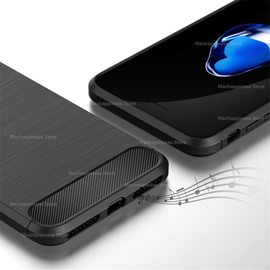 Ốp silicon siêu mỏng Vỏ bằng sợi carbon cao su cho iphone 6 6s 7 8 plus X XR XS MAX 11 PRO MAX