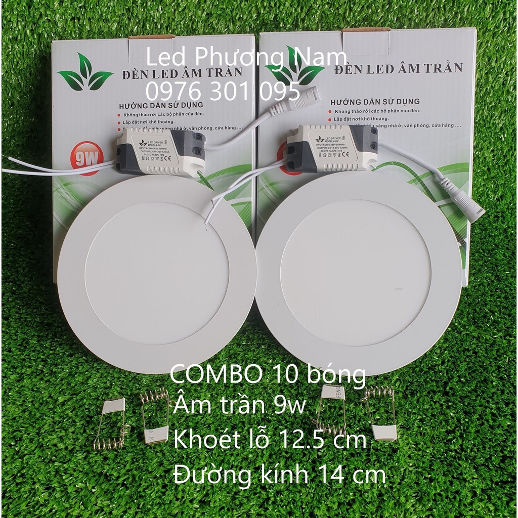 [COMBO 10] Bóng đèn led âm trần downlight 9W - Tròn - Vuông ( Trắng - Vàng )