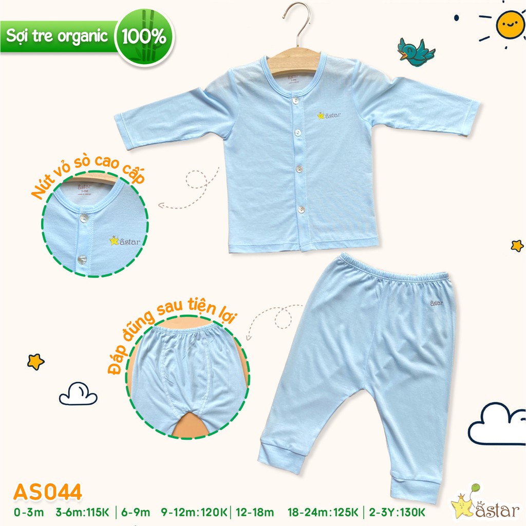 [Mã SKAMCLU8 giảm 10% cho đơn từ 100K] Bộ Dài Thẳng Sợi Tre 100% Organic Sale 20-25% - SIZE 0-18M -Astar