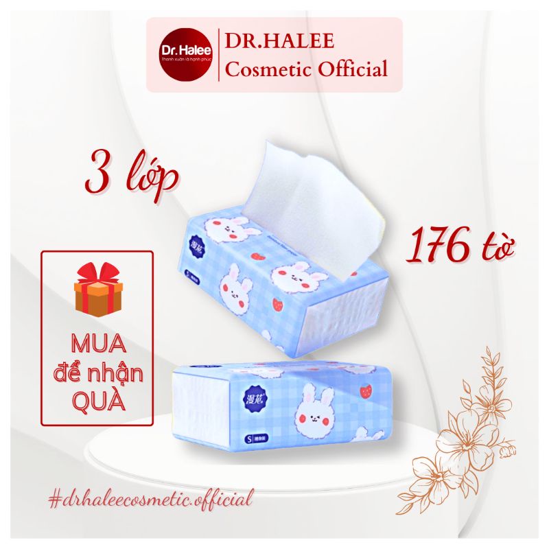 Khăn giấy ăn mini thỏ xanh Sipiao đa năng tiện lợi 176 tờ