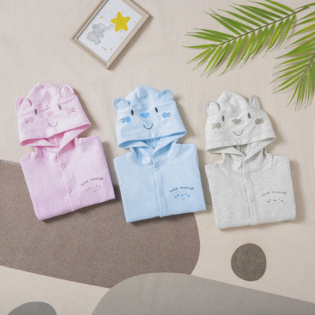 Áo khoác cúc giữa tai mèo cotton trẻ em Moon