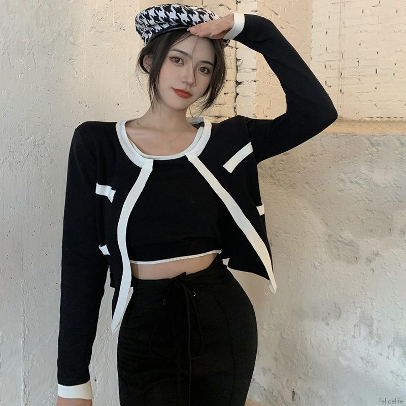 Áo khoác cardigan cổ tròn màu sắc thời trang cho nữ