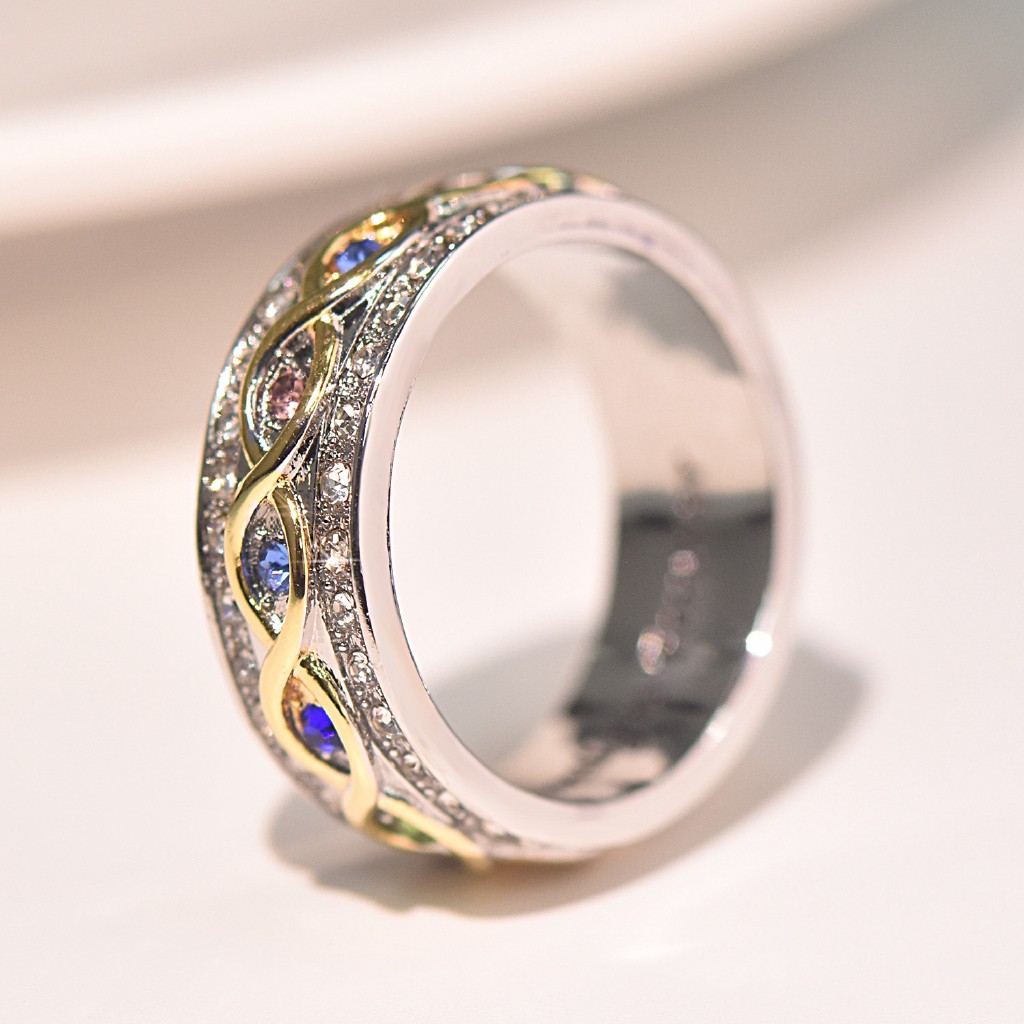 Nhẫn mạ vàng 18k đính đá sang trọng thời trang