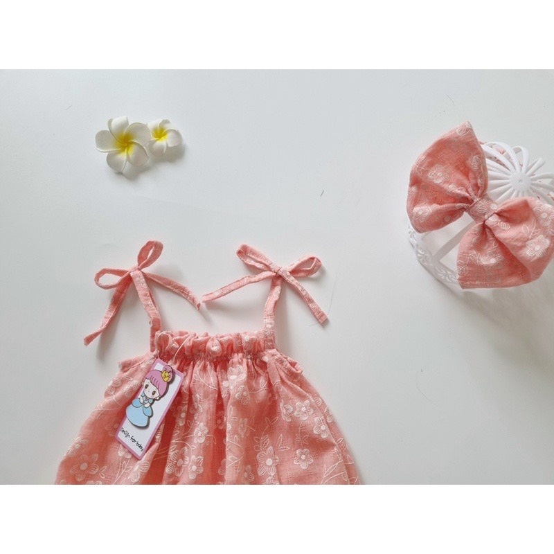 Áo liền quần kèm băng đô xinh cho bé