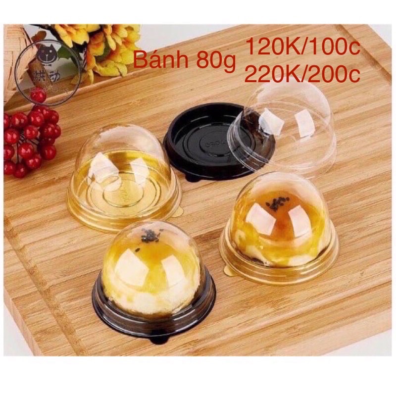 10c Hộp nhựa nắp cầu đựng bánh trung thu 75g