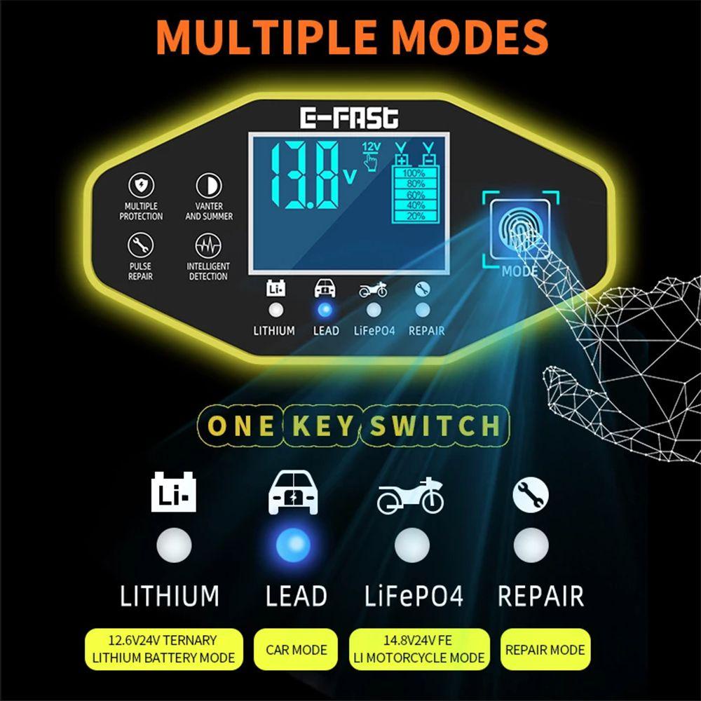 Bộ Sạc Pin NICKOLAS Tự Động Màn Hình LCD Cảm Ứng Cho Xe Hơi