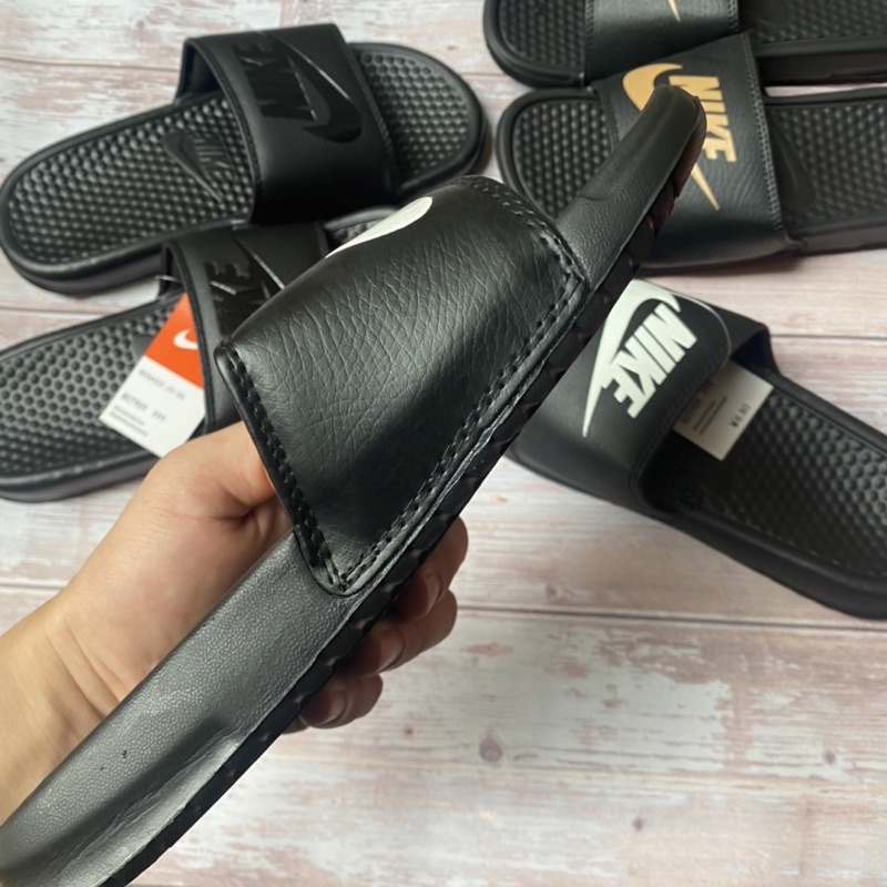 Dép nike quai ngang full đen cho nam size 40-45 tặng hộp