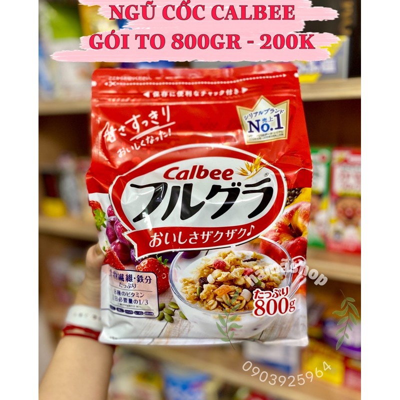 NGŨ CỐC CALBEE ĐỎ 800g ( Date t4/2022 )