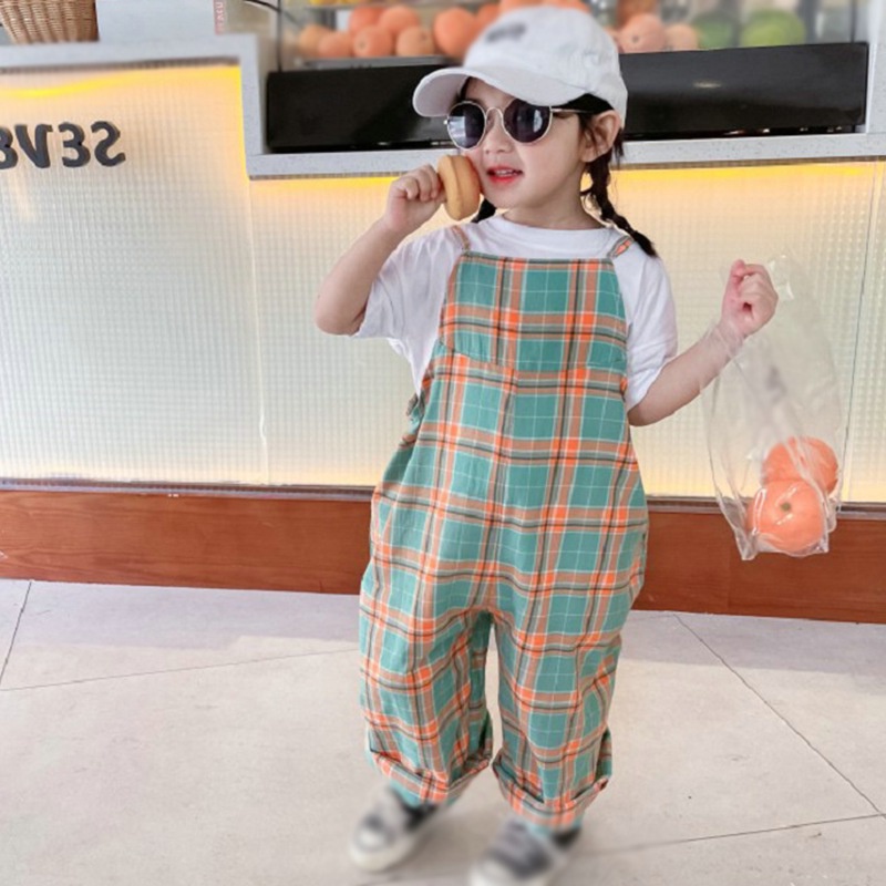 Jumpsuit Áo Liền Quần Không Tay Có Túi Cho Bé Gái 3-8 Tuổi