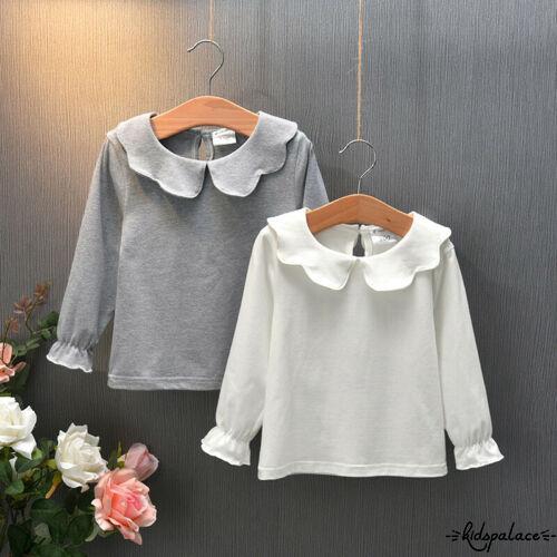 ➤♕❀❤Toddler Baby Kids Girls Long Sleeve T-Shirt O Neck Ruffle Warm Blouse Tee Tops