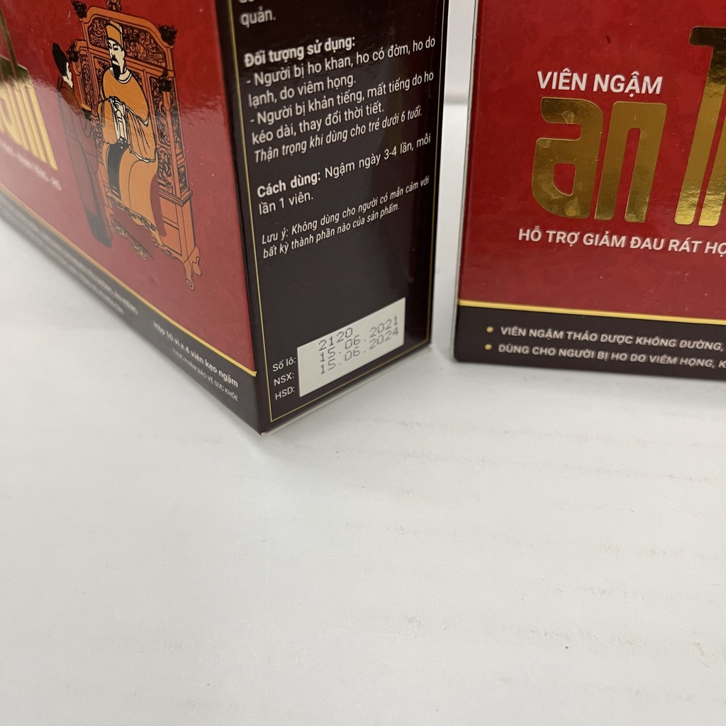 Viên ngậm AN THANH, giúp giảm ho, tiêu đờm, giảm đau rát họng,  viêm họng, viêm thanh quản, khàn tiếng do ho kéo dài