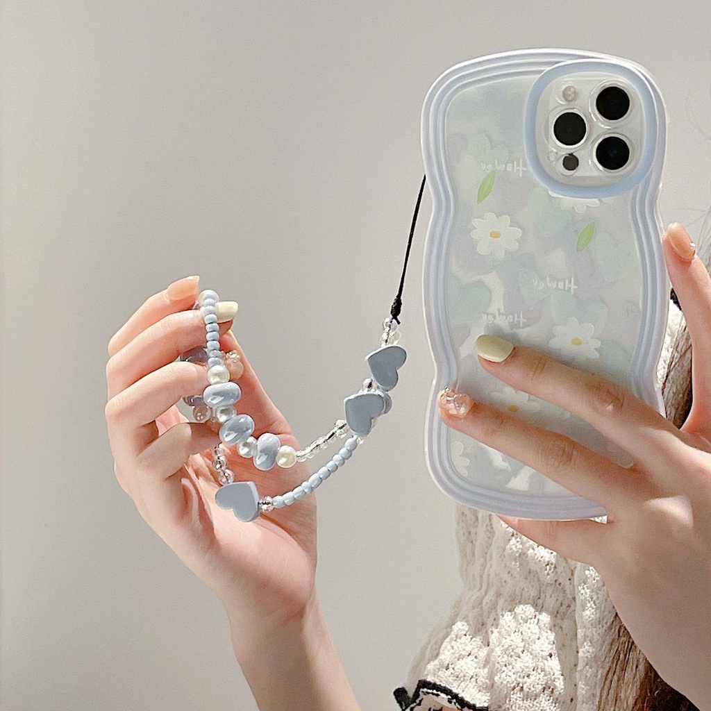 Ốp Điện Thoại TPU Mềm Trong Suốt Chống Sốc In Họa Tiết Hoa Kèm Dây Đeo Cho iPhone 11 12 13 Pro Max XR X XS Max