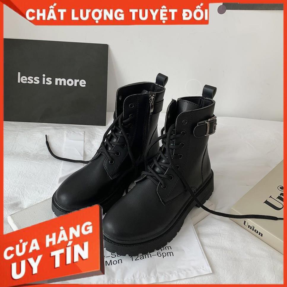 Giày boot nữ giaycổ cao khóa kéo bên hông đế cao 4 cm B1186 | BigBuy360 - bigbuy360.vn