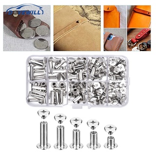 Set 100 ốc đinh tán các loại đóng sách ảnh da Dovewill Chicago
