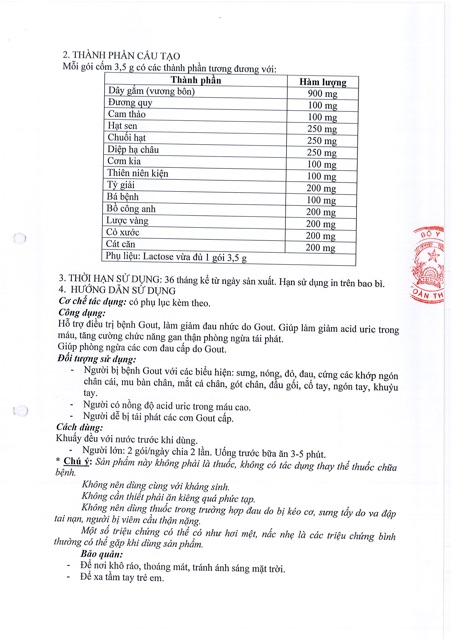 Thực phẩm chức năng Guttan hỗ trợ điều trị gout, giảm acid uric trong máu