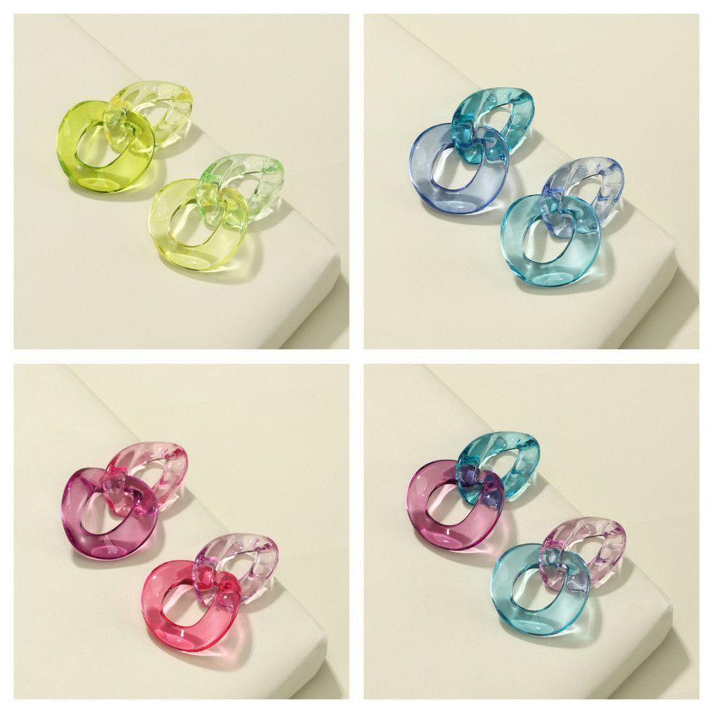 Khuyên Tai Dạng Chuỗi Bằng Acrylic Phong Cách Thời Trang Chất Lượng Cao