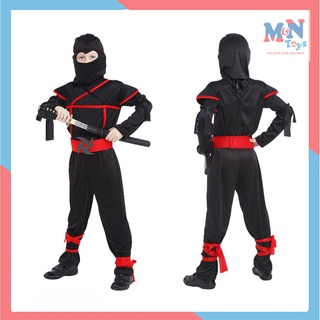 Bộ quần áo Ninja kẻ đỏ B-0115 hóa trang Halloween cho bé trai