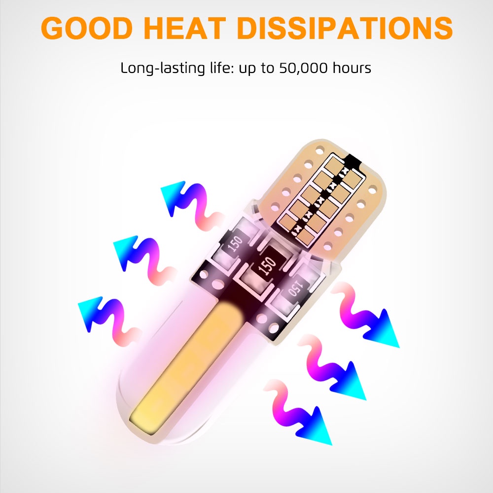 1 cái LED W5W T10 194 168 COB Auto Wedge đỗ xe Bóng đèn thông quan Đèn giấy phép Đèn biển CANBUS Đèn đọc nội thất ô tô