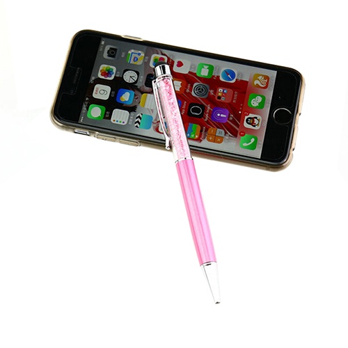 Bút stylus chạm màn hình siêu mềm đính kim cương nhân tạo 2 trong 1 cho iphone/máy tính bảng FT