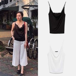 Áo 2 dây lụa satin đổ ngực