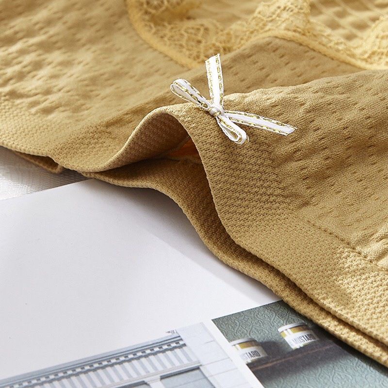 Quần lót nữ viền ren, chíp nhăn nơ hàng cotton mềm mại