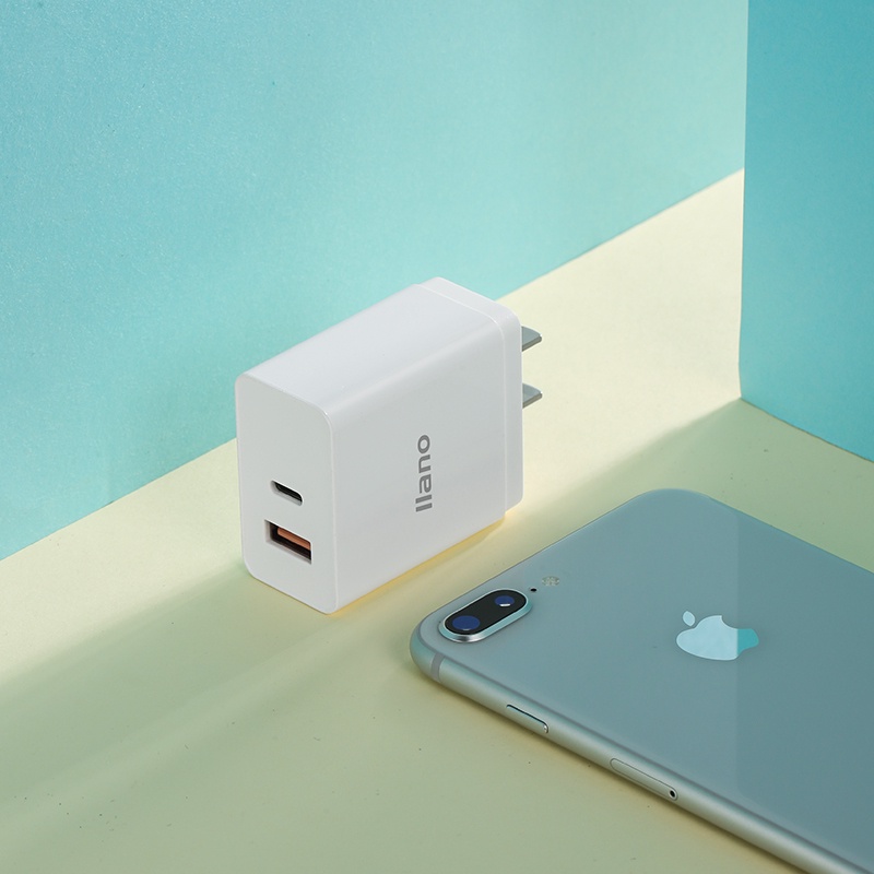 Củ sạc LLANO 2pin Pd3.0+Qc3.0 Eu cổng Usb 3.0 (18W) hỗ trợ sạc nhanh dành cho Huawei Fpc