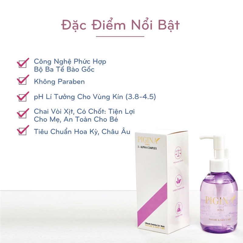 Dung Dịch Vệ Sinh làm hồng vùng kín Pigina - Chăm sóc toàn diện cô bé của bạn