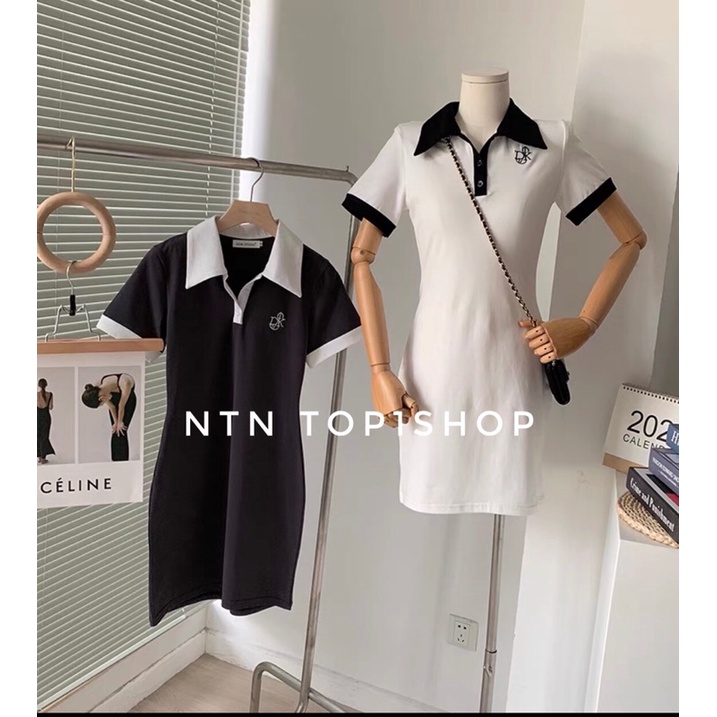 Váy PoLo body phối viền Thêu chữ .(ap).NTN. | BigBuy360 - bigbuy360.vn