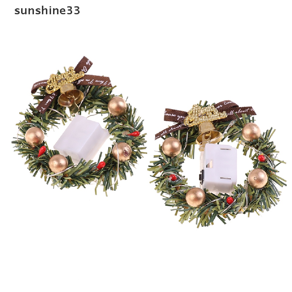 Vòng Hoa Có Đèn Trang Trí Nhà Búp Bê 1: 12 1 / 6