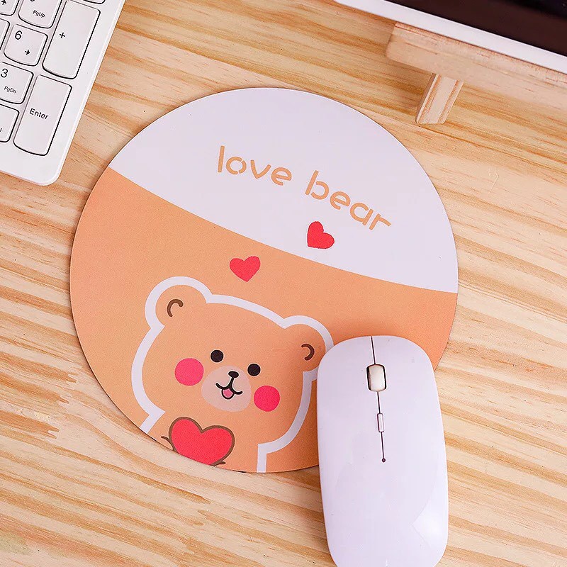 Miếng lót chuột tròn Zanmoo Mouse Pad mẫu nữ tính, xinh xắn dành cho học sinh sinh viên, dân văn phòng