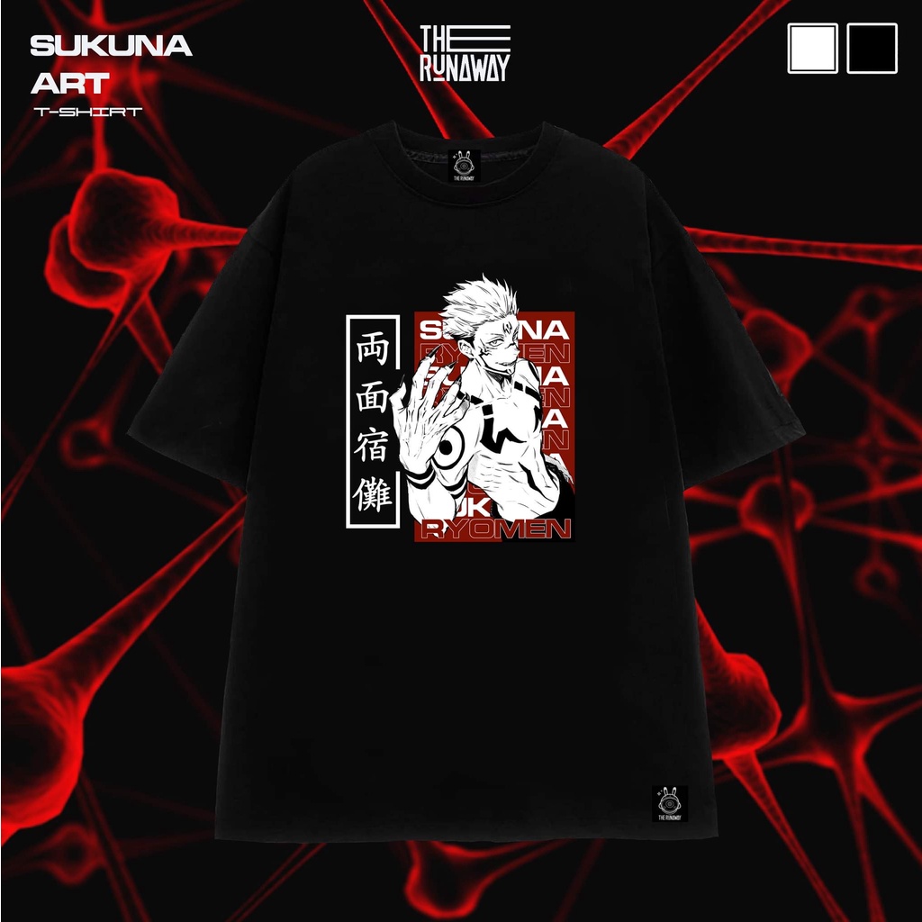 Áo phông Jujutsu Kaisen, Áo thun tay lỡ Sukuna Art unisex, Chất liệu cotton cao cấp thoáng mát co dãn 4 chiều