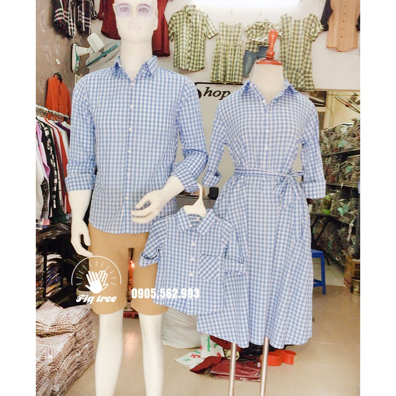 Combo Gia Đình FIGTREE Caro Xanh Mã 147A Siêu Xinh