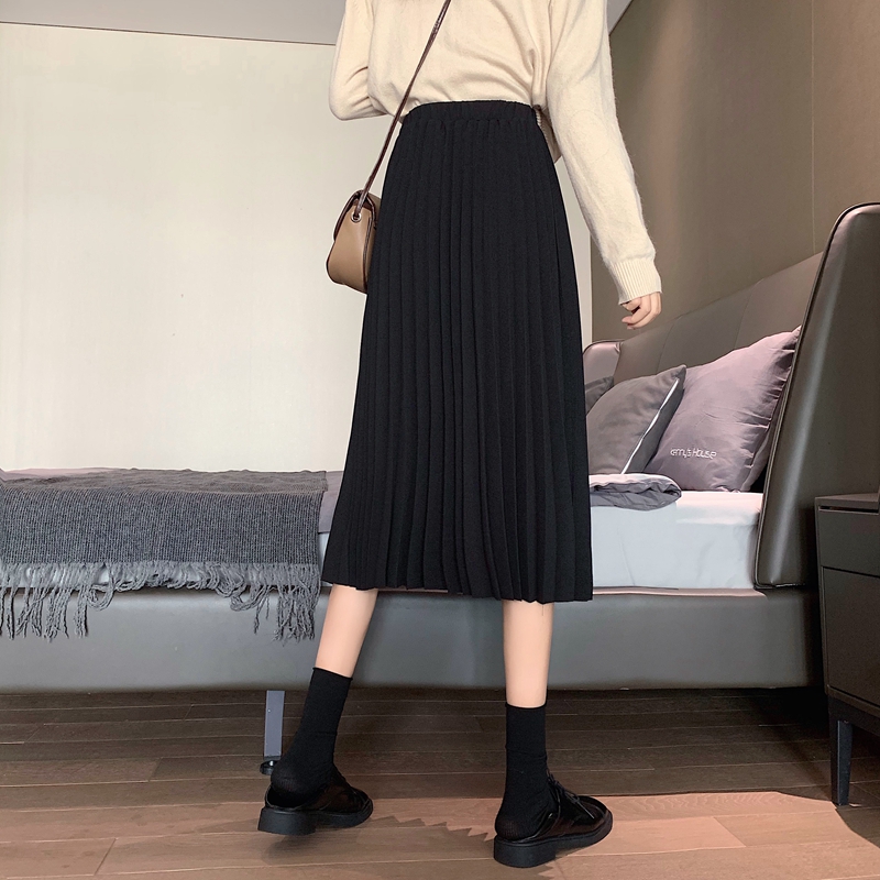 Xiaozhainv Fashion Pure Color All Match High Waist A Line Midi skirts | BigBuy360 - bigbuy360.vn