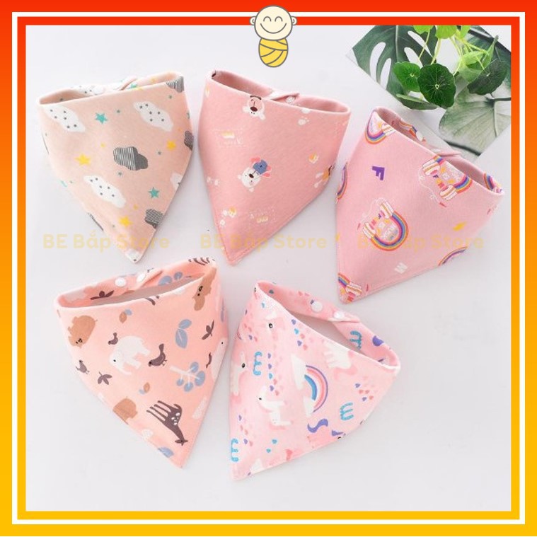 ⚡HÀNG ĐẸP⚡ Set 5 Yếm Tam Giác Cotton Cho Bé, Yếm Ăn Dặm, Họa Tiết Đẹp, Chất Lượng Cao Cấp