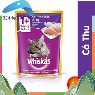 Pate Whiskas cho mèo lớn vị cá thu túi 85g