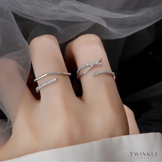 Nhẫn nữ Double Stick - Nhẫn bạc nữ - Phụ kiện trang sức Twinkle Jewelry N0001